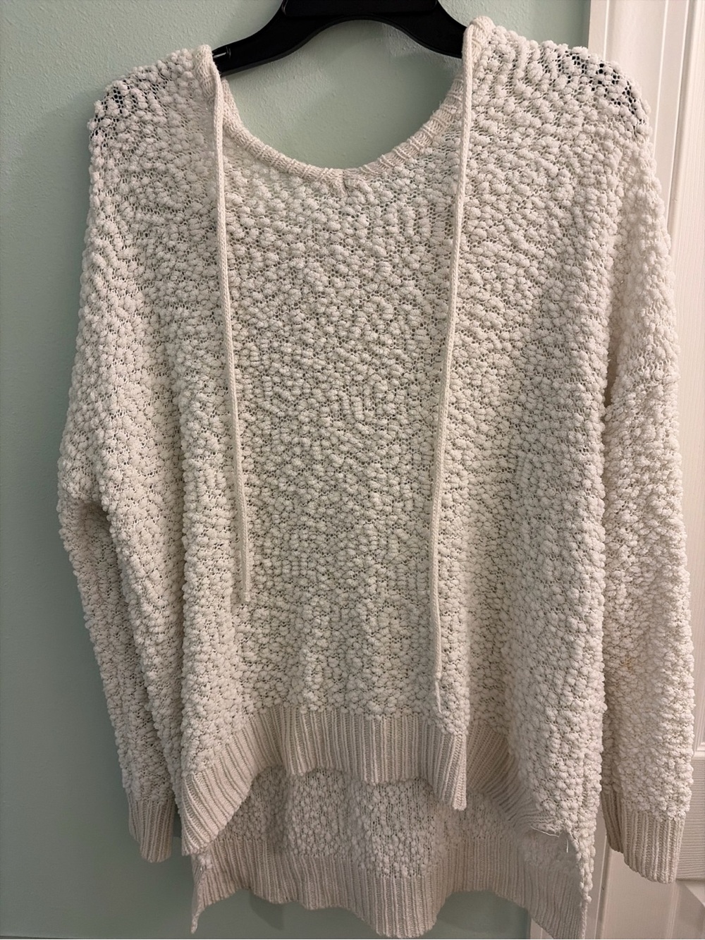 Cozy Cream Popcorn-Knit Womens Sweater
